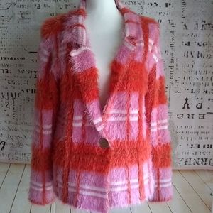 JW (JW Style) plaid eyelash jacket blazer S